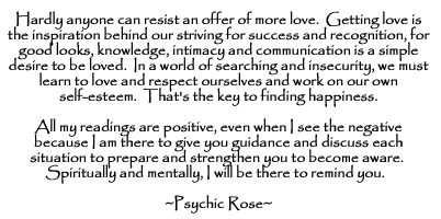 Psychic Rose Text, psychic over the phone in person, tarot card readings, real psychic reading, tarot card reading.